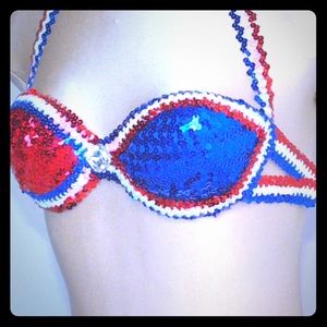 Patriotic sequin bra
